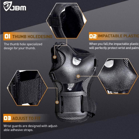 Knee Pads Elbow Pads with Wrist Guards Protective Set for Biking .size M - Picture 5 of 6